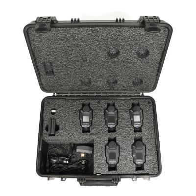 spartan 730 noise dosimeter kit with five dosimeters, five windscreens, ten clips, calibrator with one adapter, usb bluetooth dongle, and rugged case with built-in wireless qi charger and type a plug for north america.  includes calibration certificates